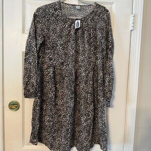 Old Navy Animal Print Dress - Black and Cream